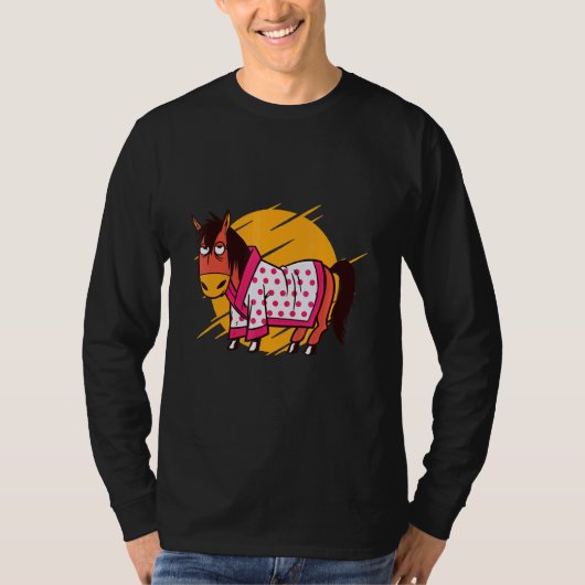 ホースバスローブ馬シルエットバスホース Tシャツ (正面)