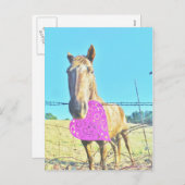 ホースバレンタインピンクとターコイズ シーズンポストカード (正面/裏面)