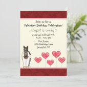 ホースバレンタイン誕生日招待状forガールズ 招待状 (スタンド正面)