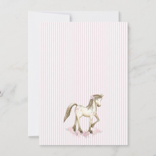 ホースバースデーパーティーガールズポニーパーティー 招待状 (裏面)