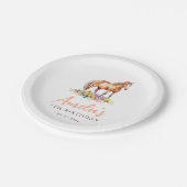 ホースバースデーパーティーピンクフローラ紙プレート ペーパープレート (アングル)