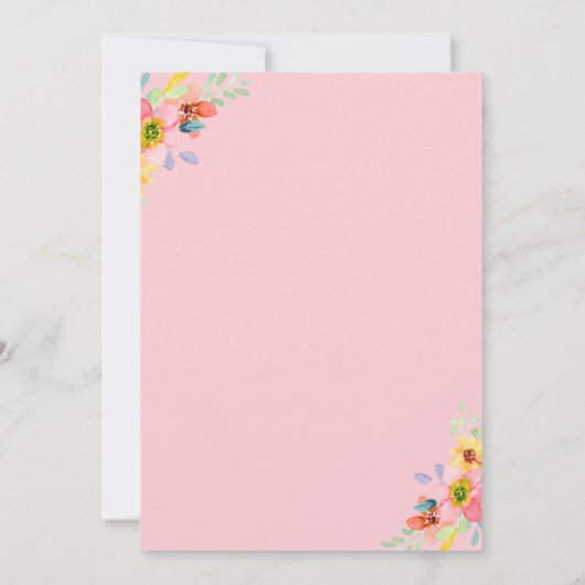 ホースバースデーパーティーフローラポニーピンク 招待状 (裏面)