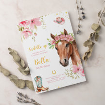 ホースバースデーパーティーボヘミアン女性のカーボーイ誕生日