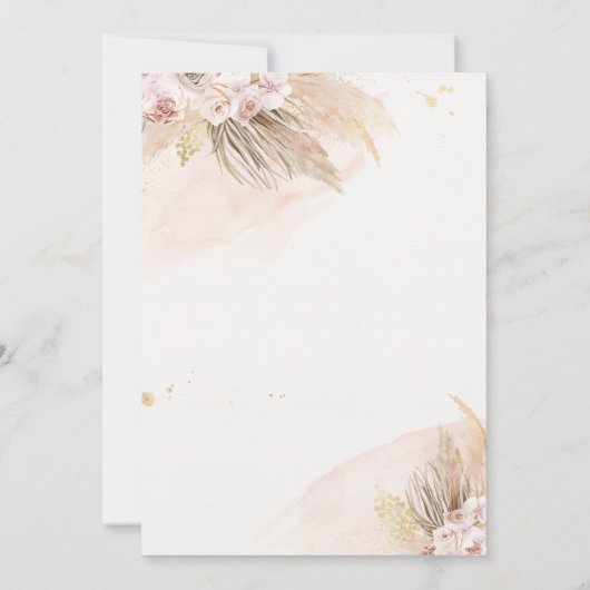 ホースバースデーパーティーボヘミアン女性のカーボーイ誕生日 招待状 (裏面)