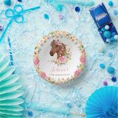 ホースバースデーパーティー女性のカーボーイピンクフローラ誕生日 ペーパーボウル (パーティー)