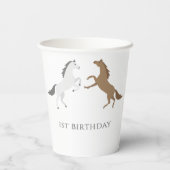 ホースバースデーパーティー女性のカーボーイ1st誕生日 紙コップ (裏面)