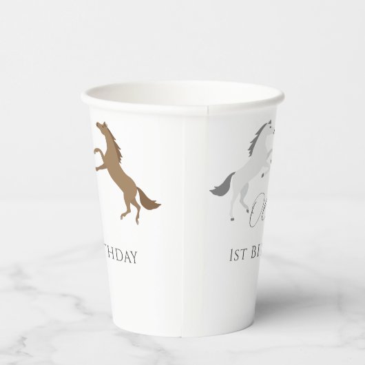 ホースバースデーパーティー女性のカーボーイ1st誕生日 紙コップ (右)