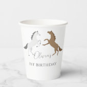 ホースバースデーパーティー女性のカーボーイ1st誕生日 紙コップ (正面)
