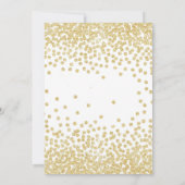 ホースバースデーパーティー金ゴールドグリッターピンクフローラ 招待状 (裏面)