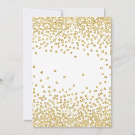 ホースバースデーパーティー金ゴールドグリッターピンクフローラ 招待状 (裏面)