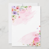 ホースバースデーパーティ女性のカーボーイ薄紫フローラ誕生日 招待状 (裏面)