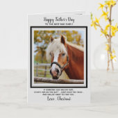 ホースパパおもしろい – 父の日の馬写真 カード (黄色い花)