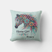 ホースパーソナライズされたガール装飾用クッション クッション (正面)