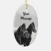 ホースパーソナライズされたクリスマスギフトホリデーオーナメント セラミックオーナメント (右)