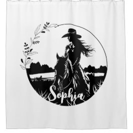 ホースパーソナライズされた女性のカーボーイウェスタン馬術 シャワーカーテン