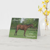 ホースパーソナライズされた孫娘誕生日 カード (黄色い花)