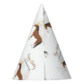 ホースパートイングファームアニマルズ名前をカスタムする誕生日 パーティーハット (裏面)