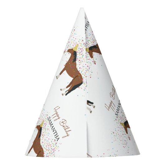 ホースパートイングファームアニマルズ名前をカスタムする誕生日 パーティーハット (裏面)