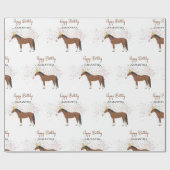 ホースパートイングファームアニマルズ名前をカスタムする誕生日 ラッピングペーパー (フラット)