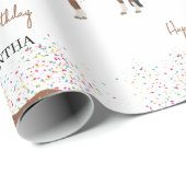 ホースパートイングファームアニマルズ名前をカスタムする誕生日 ラッピングペーパー (ロールコーナー)