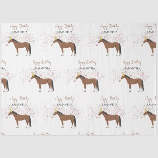 ホースパートイングファームアニマルズ名前をカスタムする誕生日 薄葉紙 (正面)