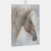 ホースビューティフルパロミノインザスノークリスマス ガラスオーナメント (正面右)