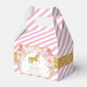 ホースピンクのフローラ金ゴールドグリッター誕生日ありがとう フェイバーボックス (裏面サイド)