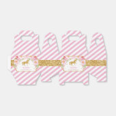 ホースピンクのフローラ金ゴールドグリッター誕生日ありがとう フェイバーボックス (折り畳みなし)