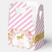 ホースピンクのフローラ金ゴールドグリッター誕生日ありがとう フェイバーボックス (オープン)