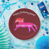 ホースピンクアートカスタム紙プレート ペーパープレート (パーティー)