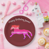 ホースピンクアートカスタム紙プレート ペーパープレート (パーティー)