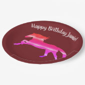 ホースピンクアートカスタム紙プレート ペーパープレート (アングル)