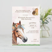 ホースピンクフローラ誕生日招待状 招待状 (スタンド正面)