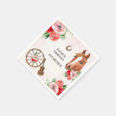 ホースピンクフローラ誕生日 スタンダードカクテルナプキン (角)