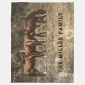 ホースファームヴィンテージカントリー素朴ウェスタン フリースブランケット (正面)