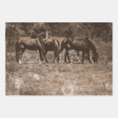 ホースファームヴィンテージカントリー素朴セピアウェスタン ラッピングペーパーシート (正面)