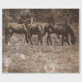 ホースファームヴィンテージカントリー素朴セピアウェスタン ラッピングペーパー (フラット)