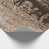 ホースファームヴィンテージカントリー素朴セピアウェスタン ラッピングペーパー (角)