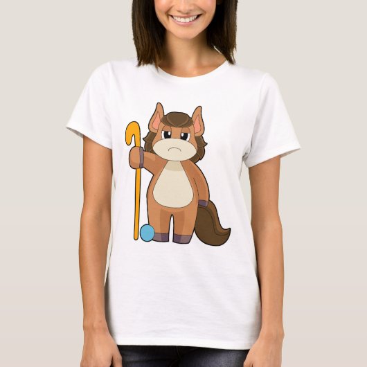 ホースフィールドホッケーフィールドホッケースティック Tシャツ (正面)