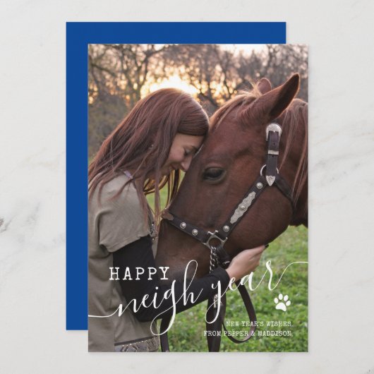 ホースフォトニューイヤーホリデーカード シーズンカード (正面/裏面)