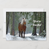 ホースフォレストスノーウォーターのカラー誕生日 招待状 (正面)
