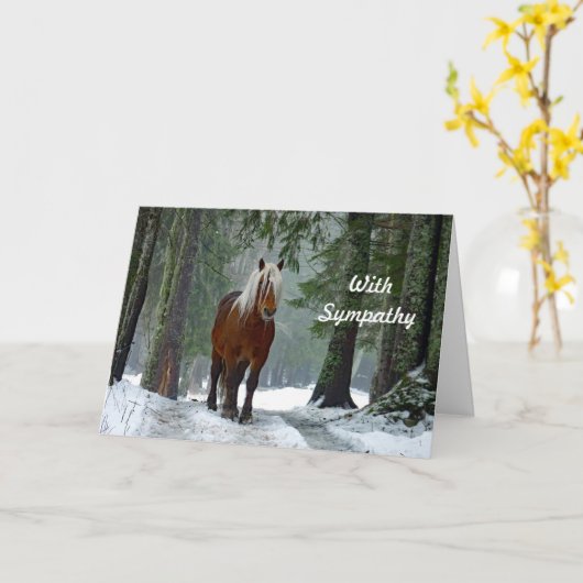ホースフォレストスノーウォーターカラー悔やみや弔慰 カード (黄色い花)