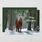 ホースフォレスト雪の水カラークリスマスフラット シーズンカード (正面/裏面)
