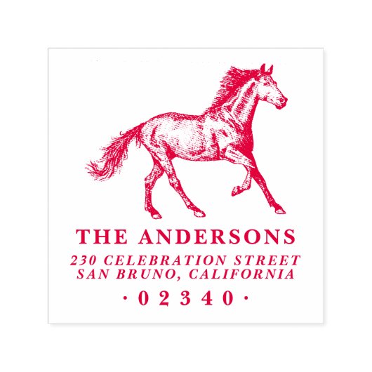 ホースフォーマルクラシックファミリーネーム&差出人住所 セルフインキングスタンプ (デザイン)