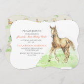 ホースフォールベビーシャワー招待状 招待状 (正面/裏面)