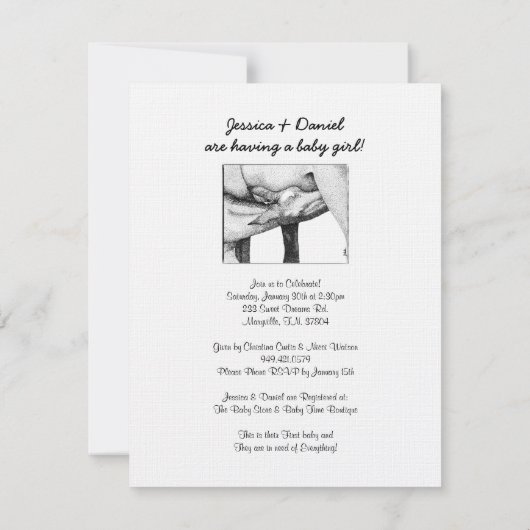 ホースフォールベビーシャワー招待状 招待状 (裏面)