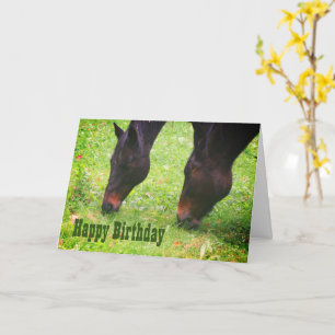 ホースフレンズグラージング動物誕生日カード カード