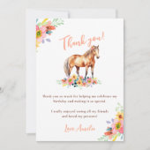 ホースフローラバースデーパーティーポニーピンク サンキューカード (正面)