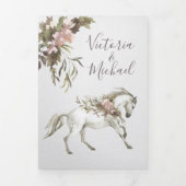 ホースフローラ結婚ランチズトリフォールド招待状 三つ折り招待状 (カバー)