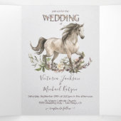 ホースフローラ結婚ランチズトリフォールド招待状 三つ折り招待状 (内部中)